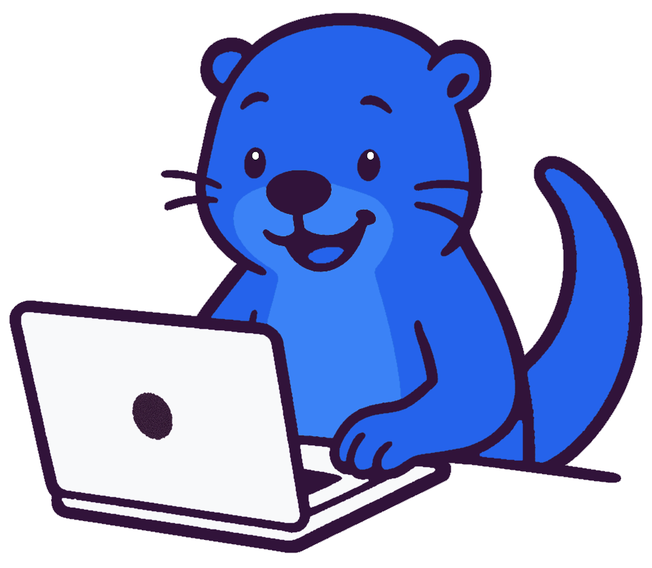 FormOtter Mascot using a laptop